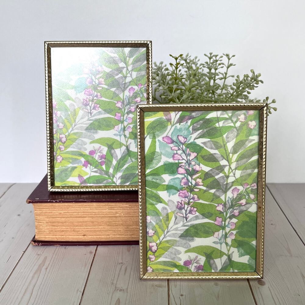 Set of 2 Vintage 3.5" x 5" Gold Metal Frames by Intercraft Non Glare Glass
